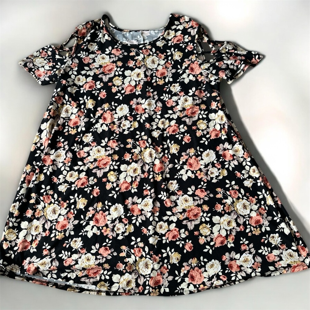 Black Floral Midi Dress